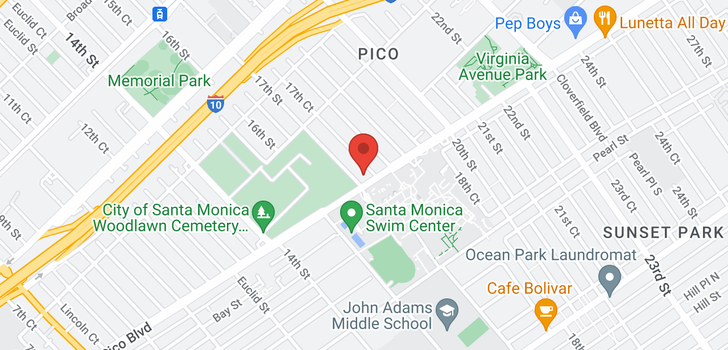 map of 1707 Pico Santa Monica, CA 90405